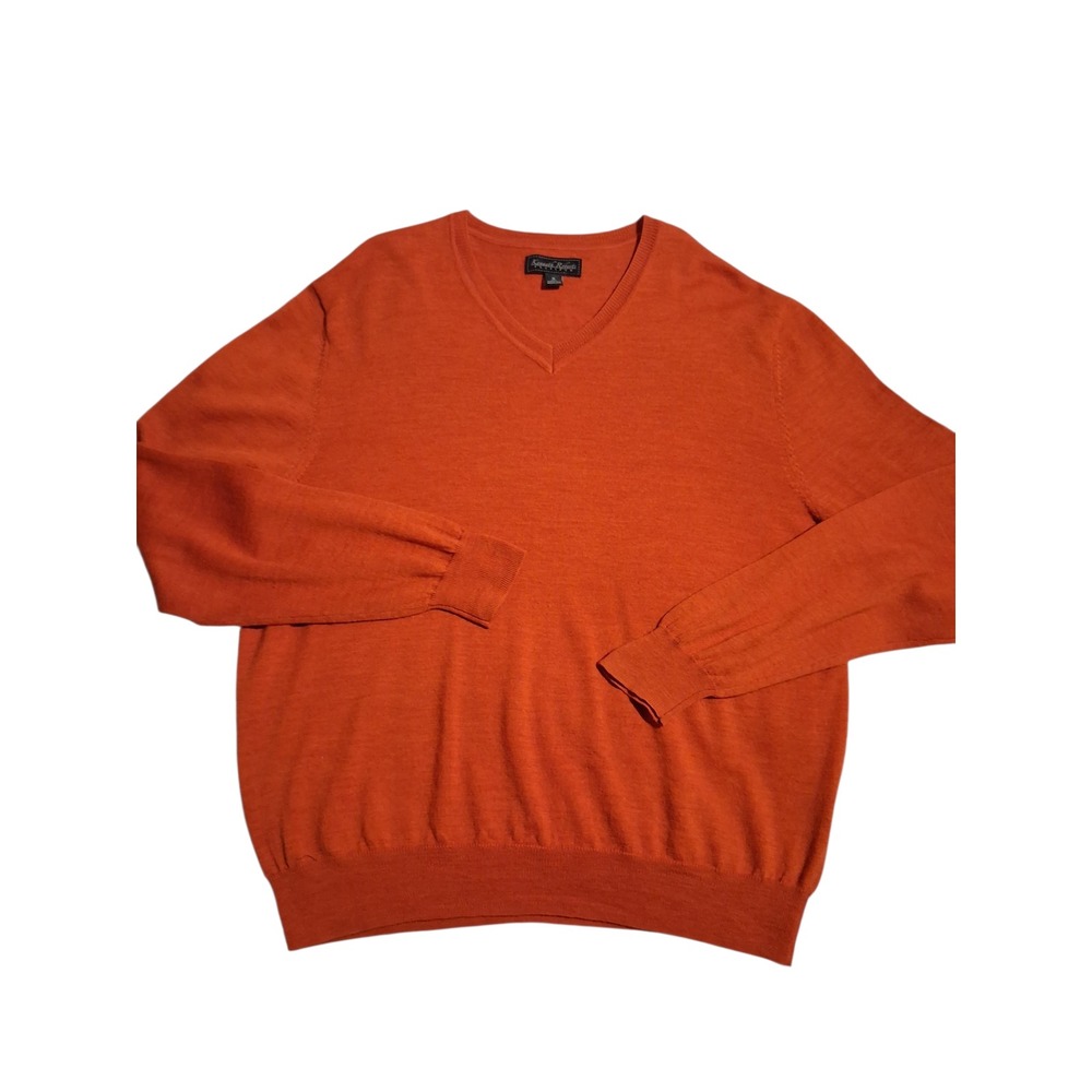 Kenneth‎ Roberts Platinum 100%Merino Wool Mens XL Pullover V Neck Preppy Sweater